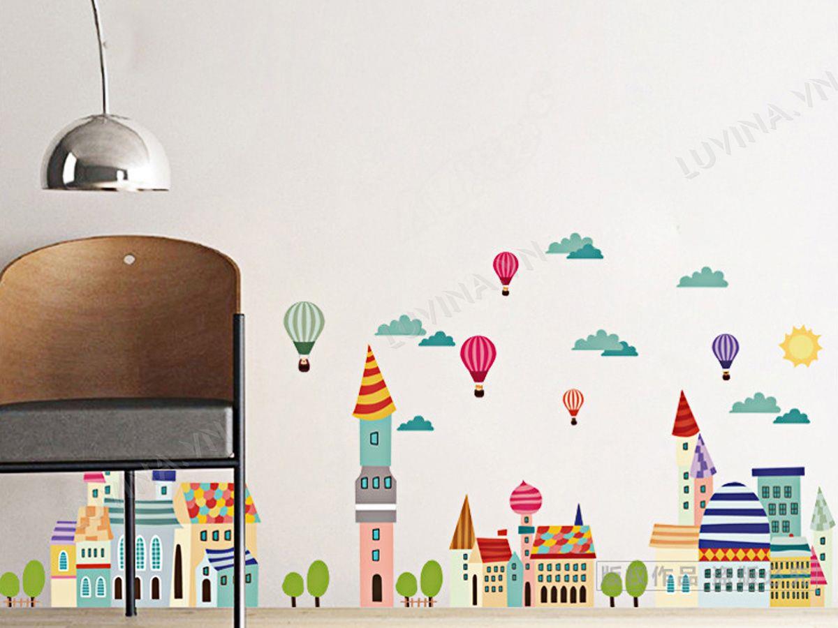 DECAL TRANG TRÍ THÀNH PHỐ KHINH KHÍ CẦU