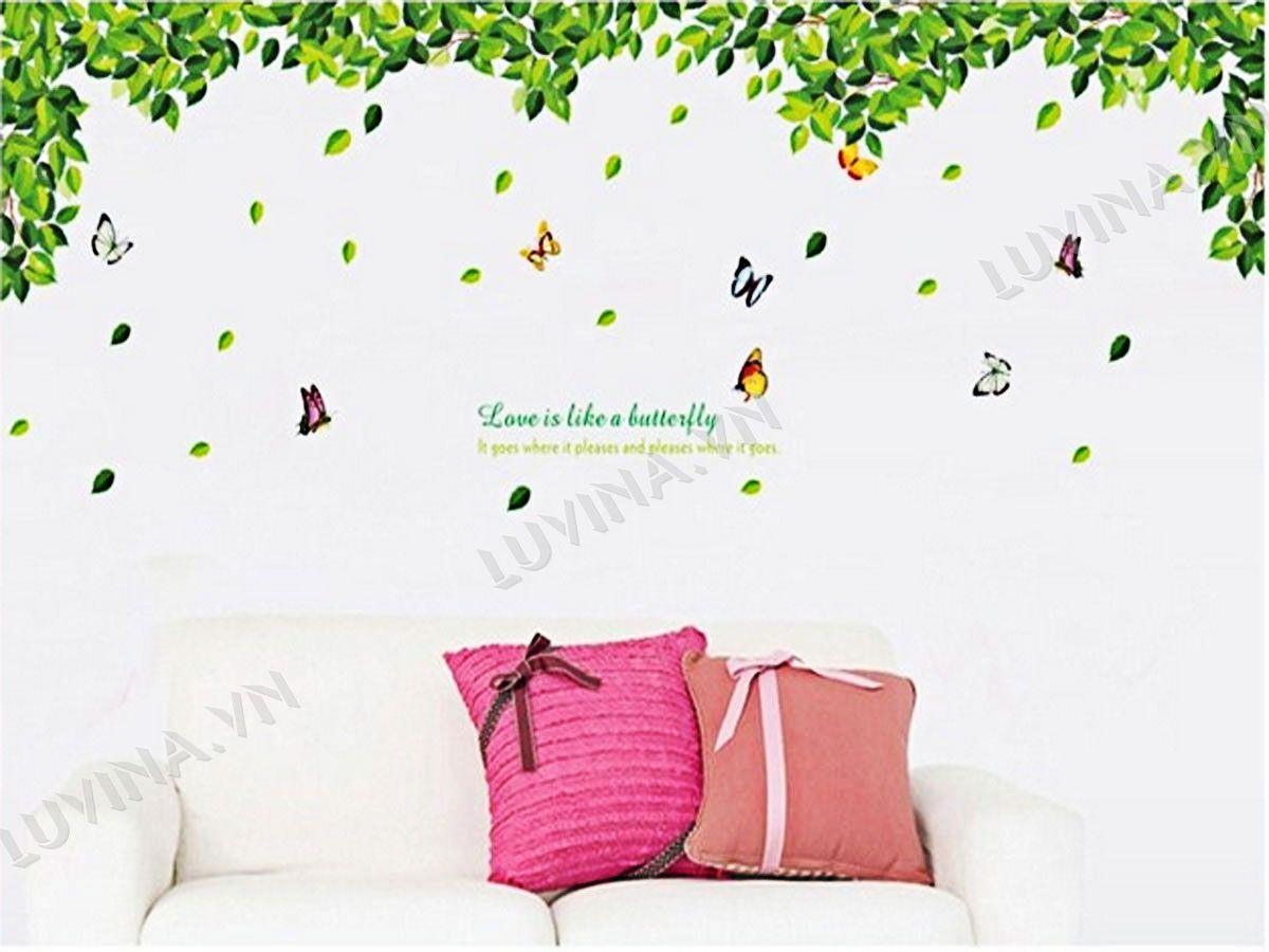 DECAL TRANG TRÍ TÁN LÁ BƯỚM