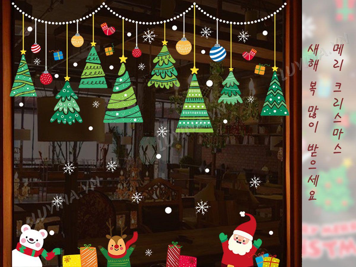 DECAL TRANG TRÍ DÂY THÔNG TREO NOEN