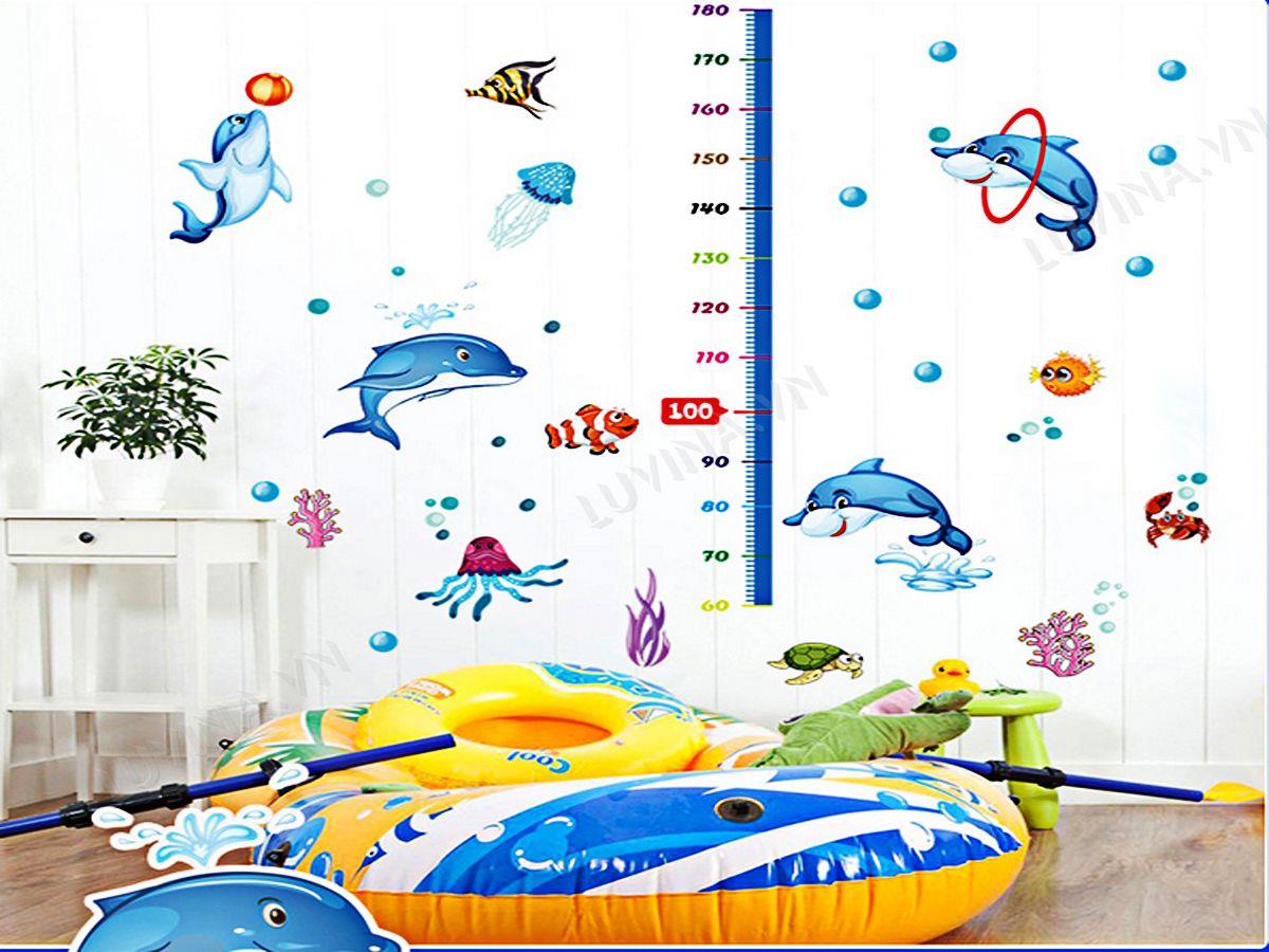 DECAL TRANG TRÍ THƯỚC ĐO CÁ HEO