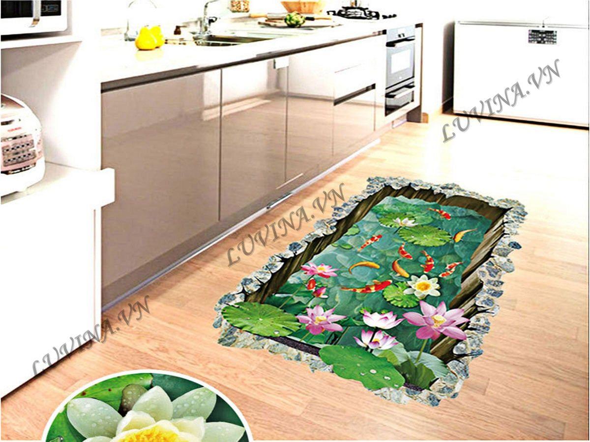 DECAL TRANG TRÍ HỒ CÁ THÀNH CAO