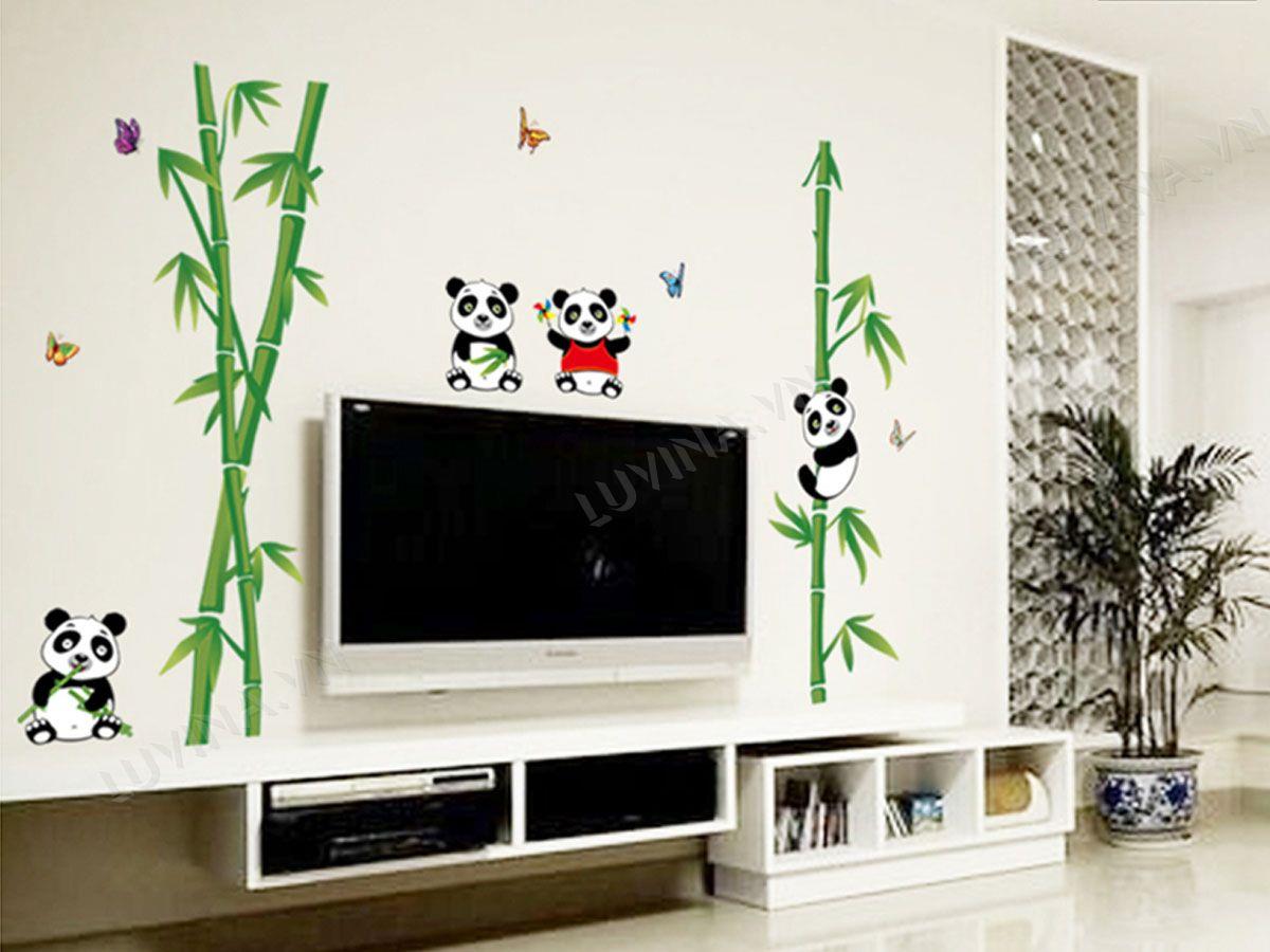 DECAL TRANG TRÍ GẤU TRÚC