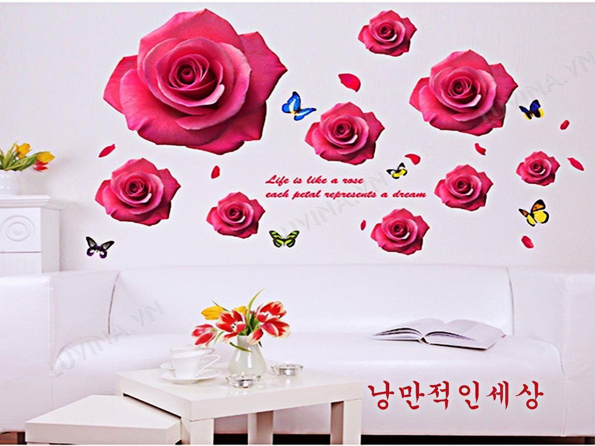 DECAL TRANG TRÍ CÁNH HỒNG