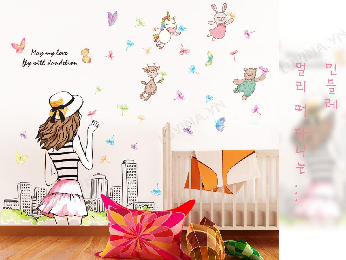 DECAL TRANG TRÍ CÔ GÁI VÀ THÀNH PHỐ