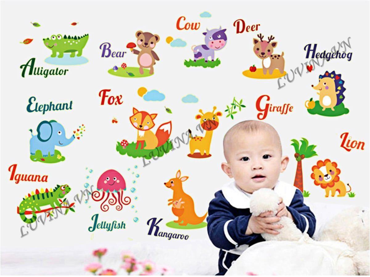 DECAL TRANG TRÍ DẠ QUANG CÁC CON VẬT