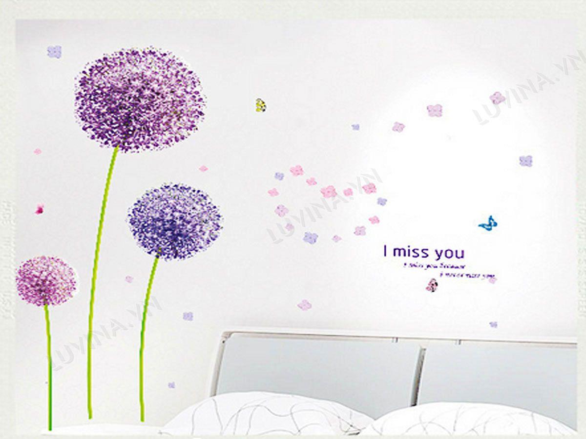 DECAL TRANG TRÍ BỒ CÔNG ANH TÍM