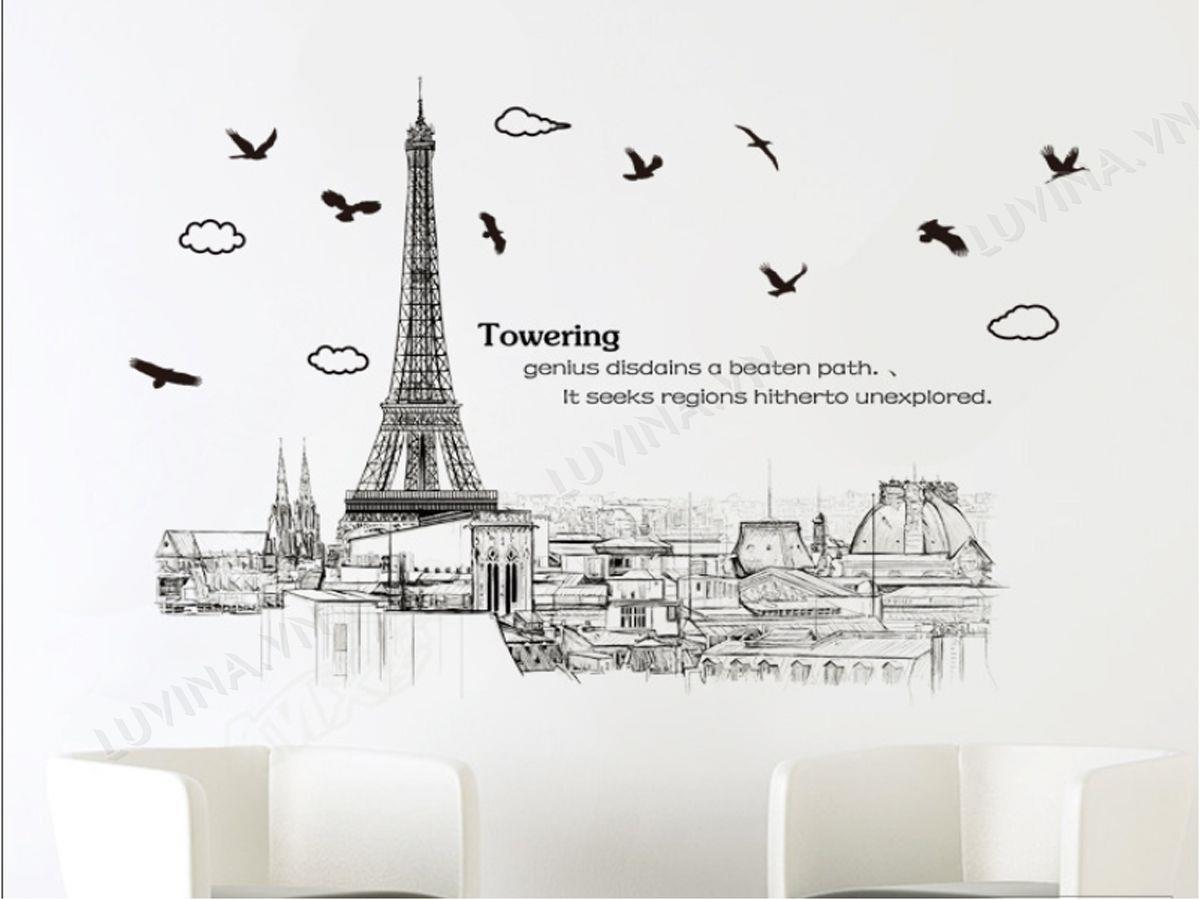 DECAL TRANG TRÍ THÀNH PHỐ PARIS NÂU