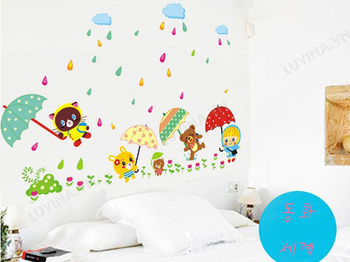 DECAL TRANG TRÍ GẤU CHE Ô