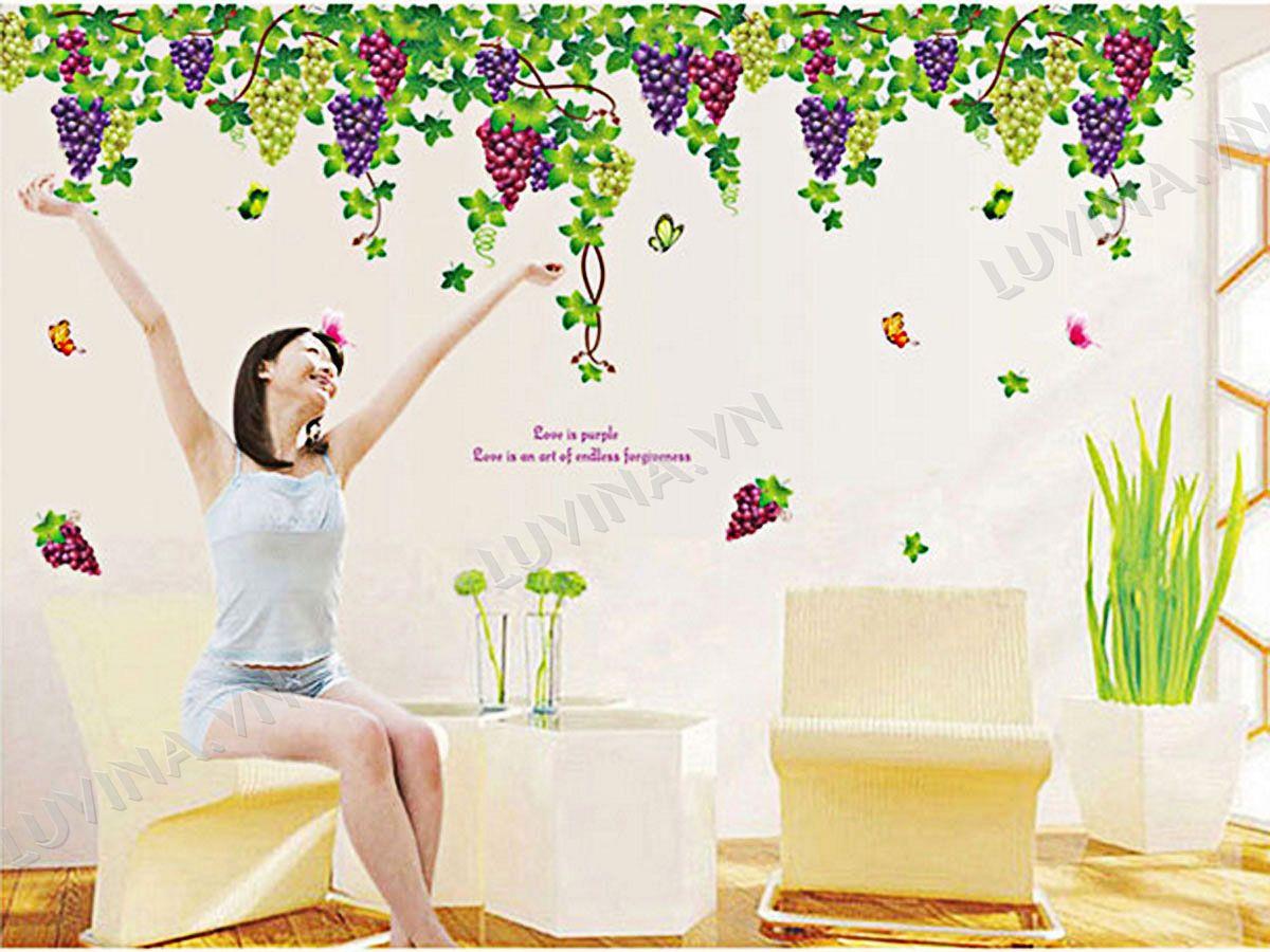 DECAL TRANG TRÍ GIÀN NHO