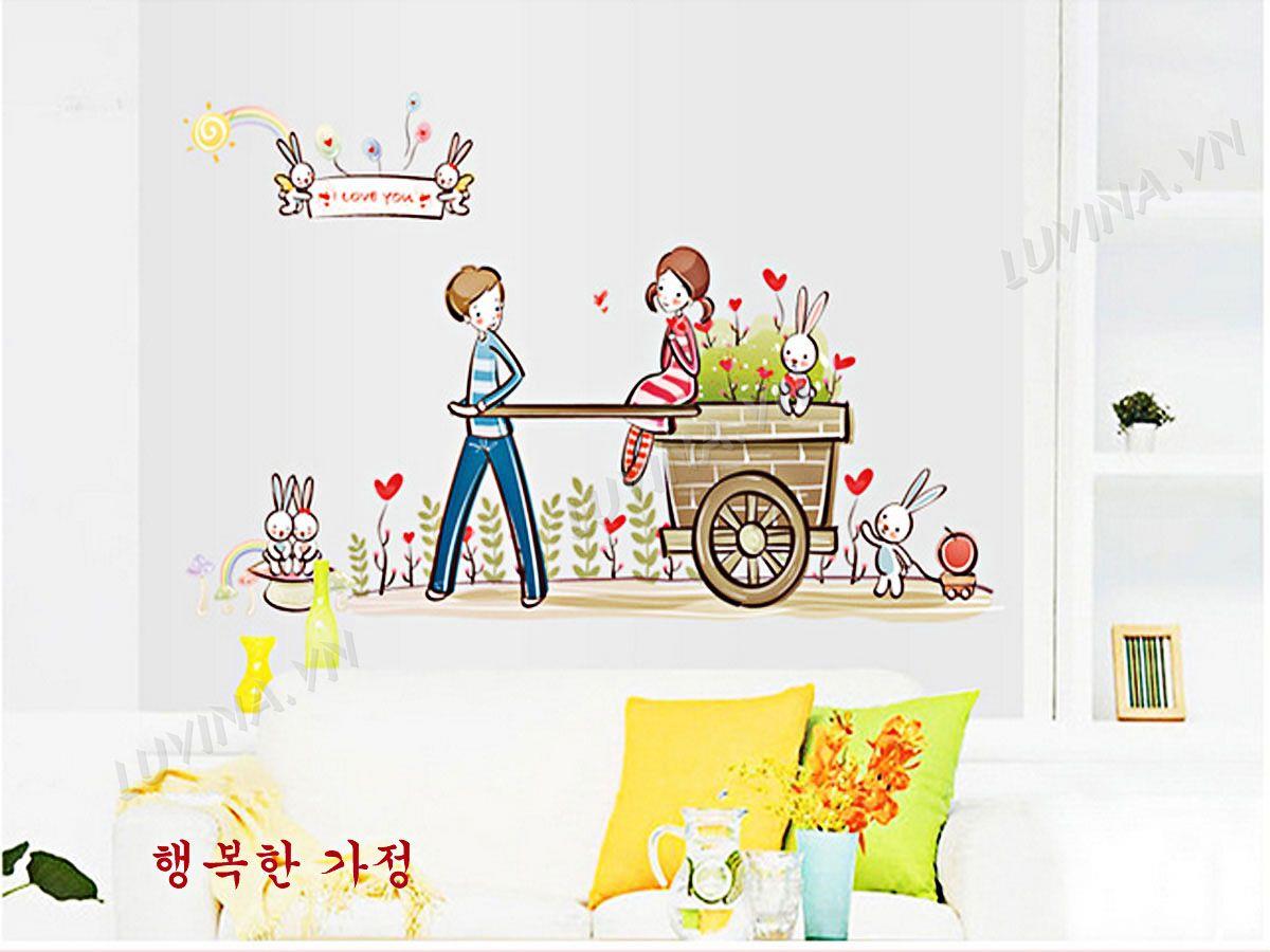 DECAL TRANG TRÍ BÉ KÉO XE