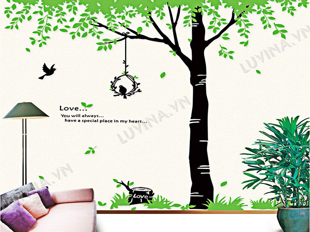 DECAL TRANG TRÍ CÂY XANH