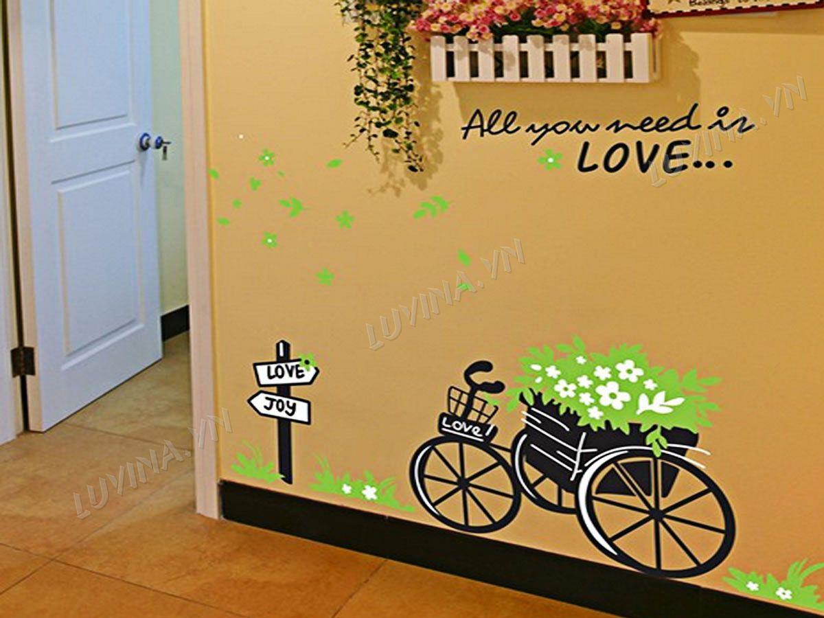 DECAL TRANG TRÍ XE HOA XANH