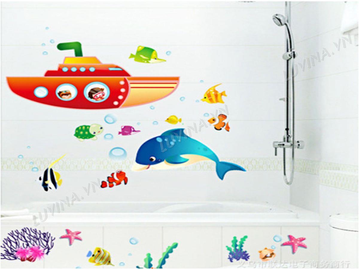 DECAL TRANG TRÍ TÀU NGẦM VÀ NÀNG TIÊN CÁ