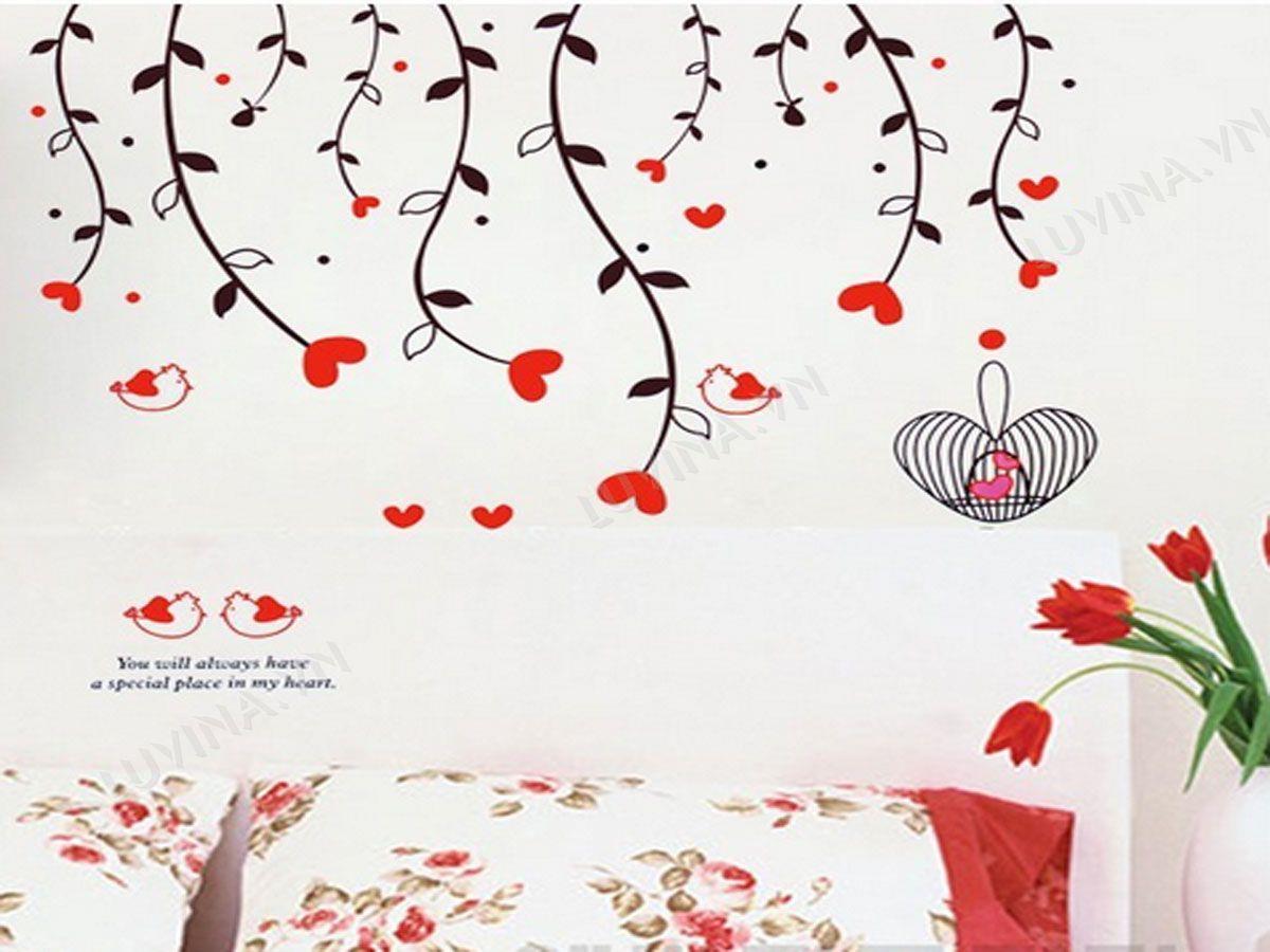 DECAL TRANG TRÍ DÂY TIM