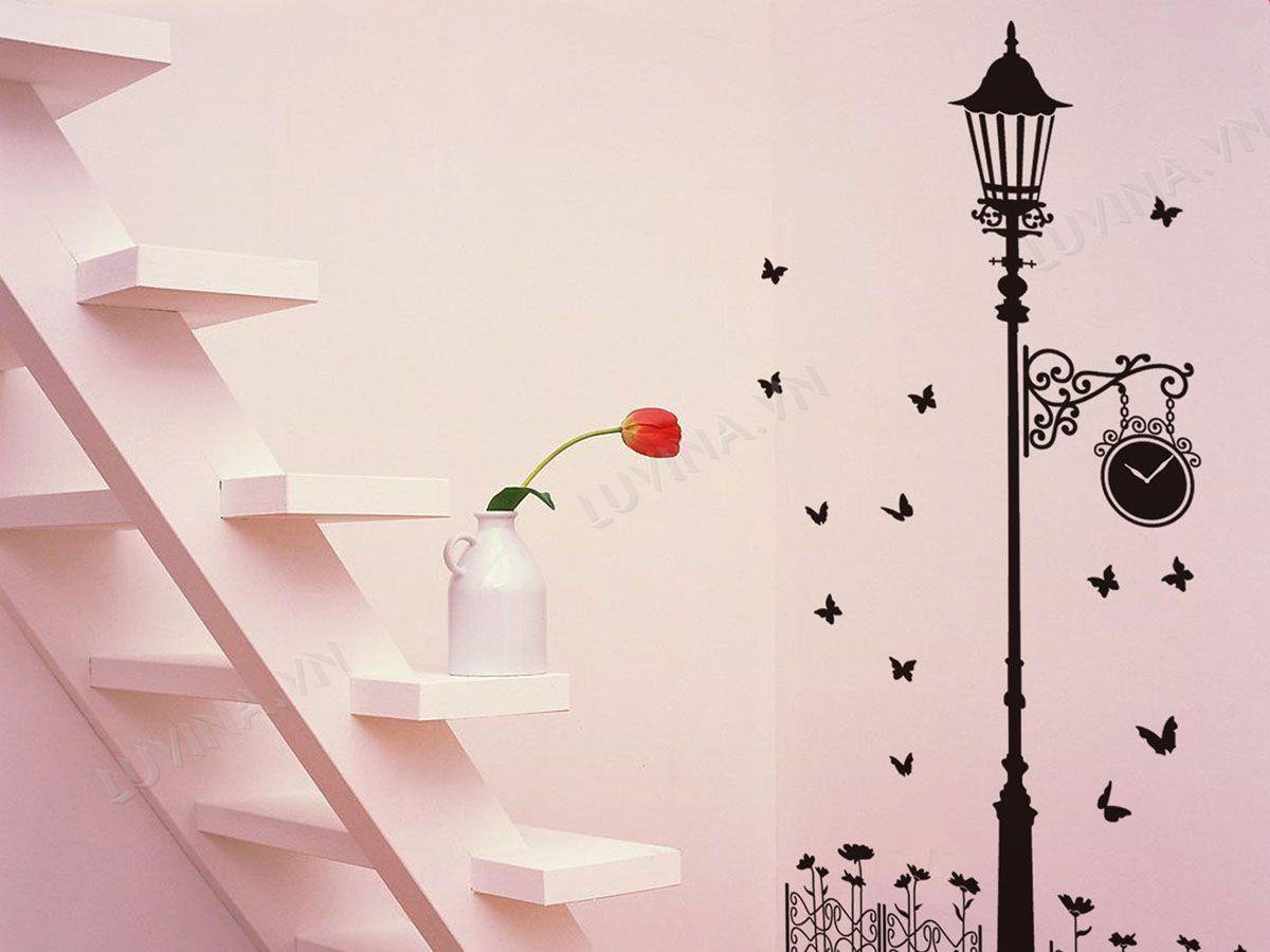 DECAL TRANG TRÍ CỘT ĐÈN ĐEN