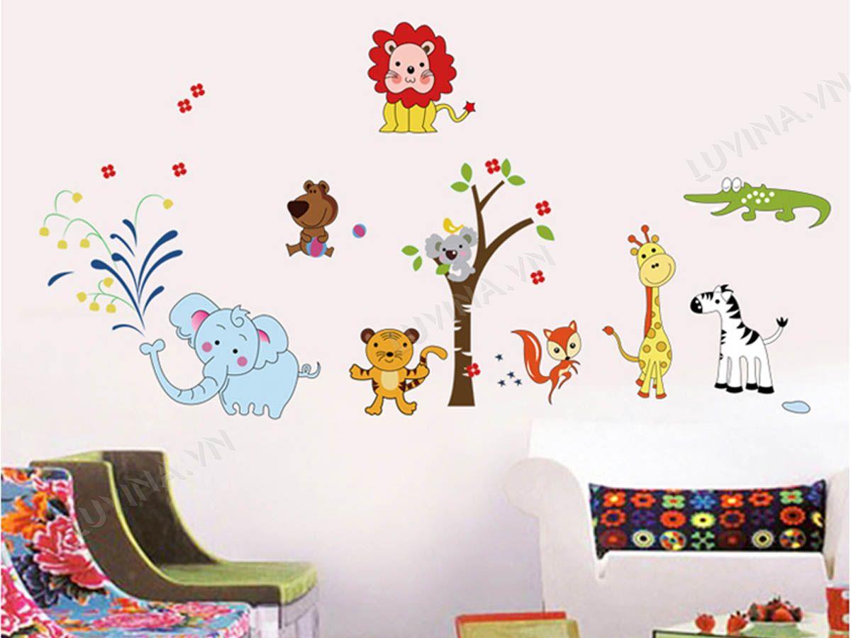 DECAL TRANG TRÍ VOI PHUN NƯỚC