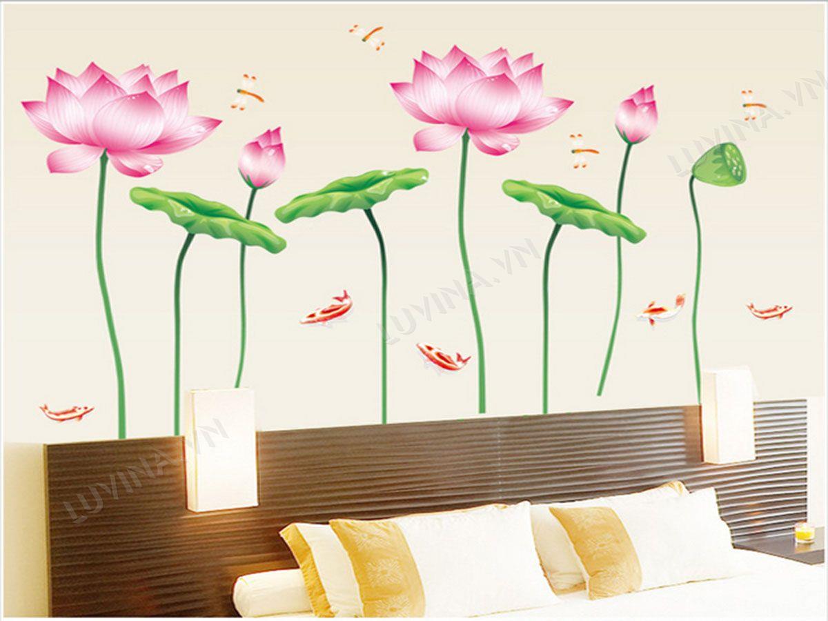 DECAL TRANG TRÍ HOA SEN