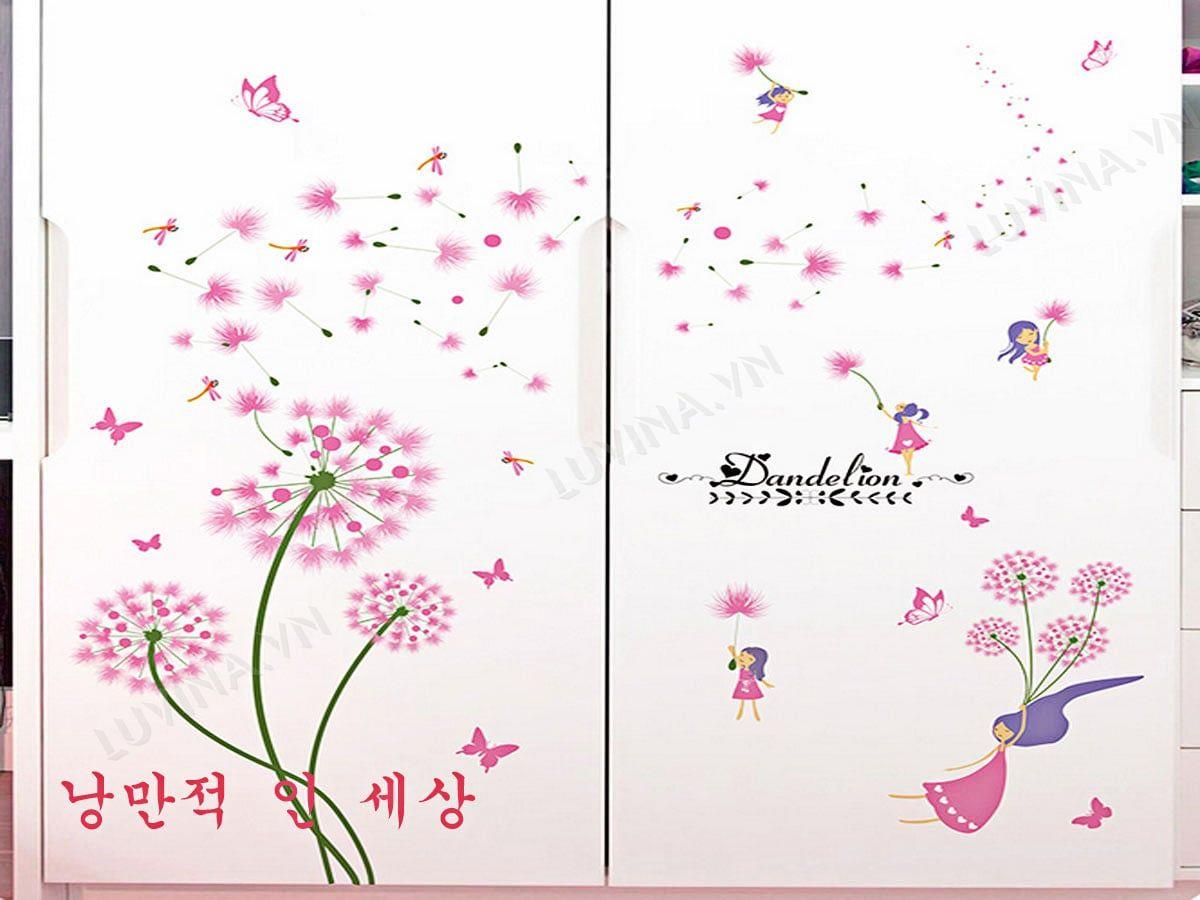 DECAL TRANG TRÍ HOA BỒ CÔNG ANH HỒNG