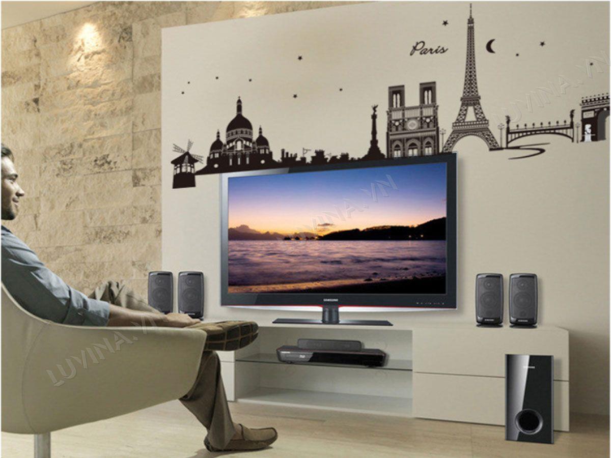 DECAL TRANG TRÍ THÀNH PHỐ PARIS ĐEN