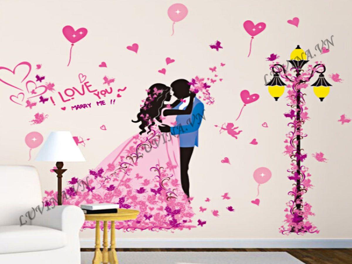 DECAL TRANG TRÍ CÔ DÂU CHÚ RỂ