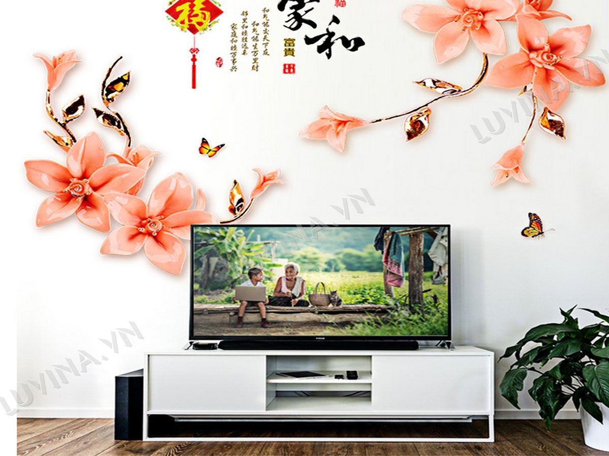 DECAL TRANG TRÍ HOA LY 3D