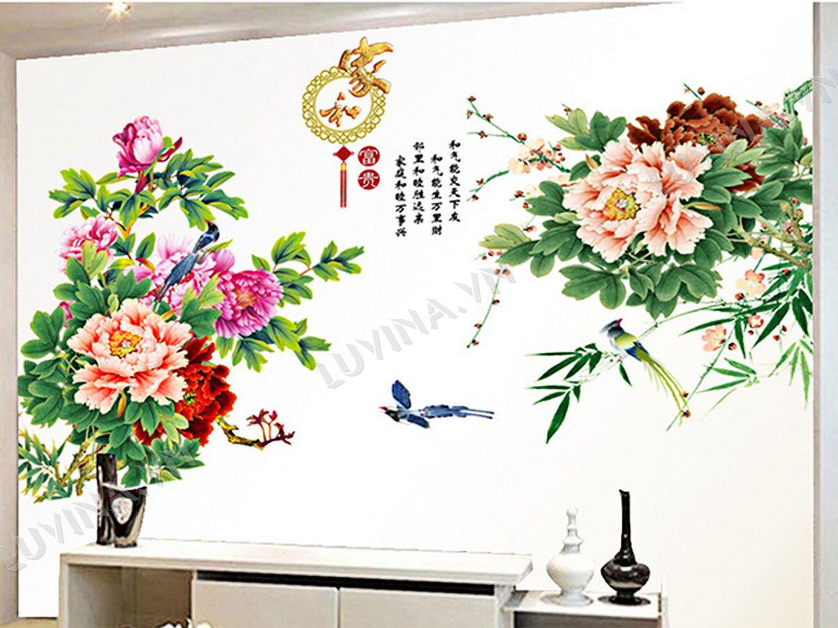 DECAL TRANG TRÍ MẪU ĐƠN XANH