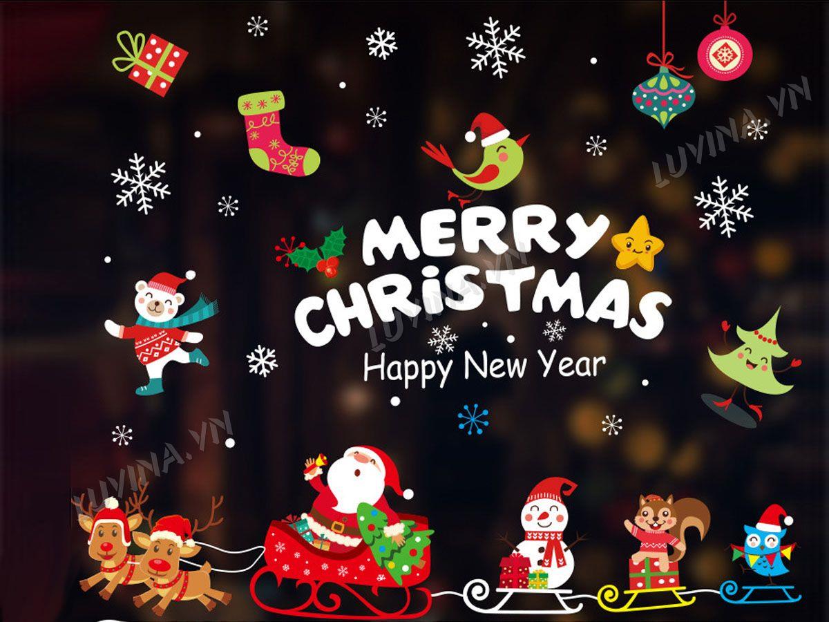 DECAL TRANG TRÍ ÔNG GIÀ NOEN CƯỠI TUẦN LỘC