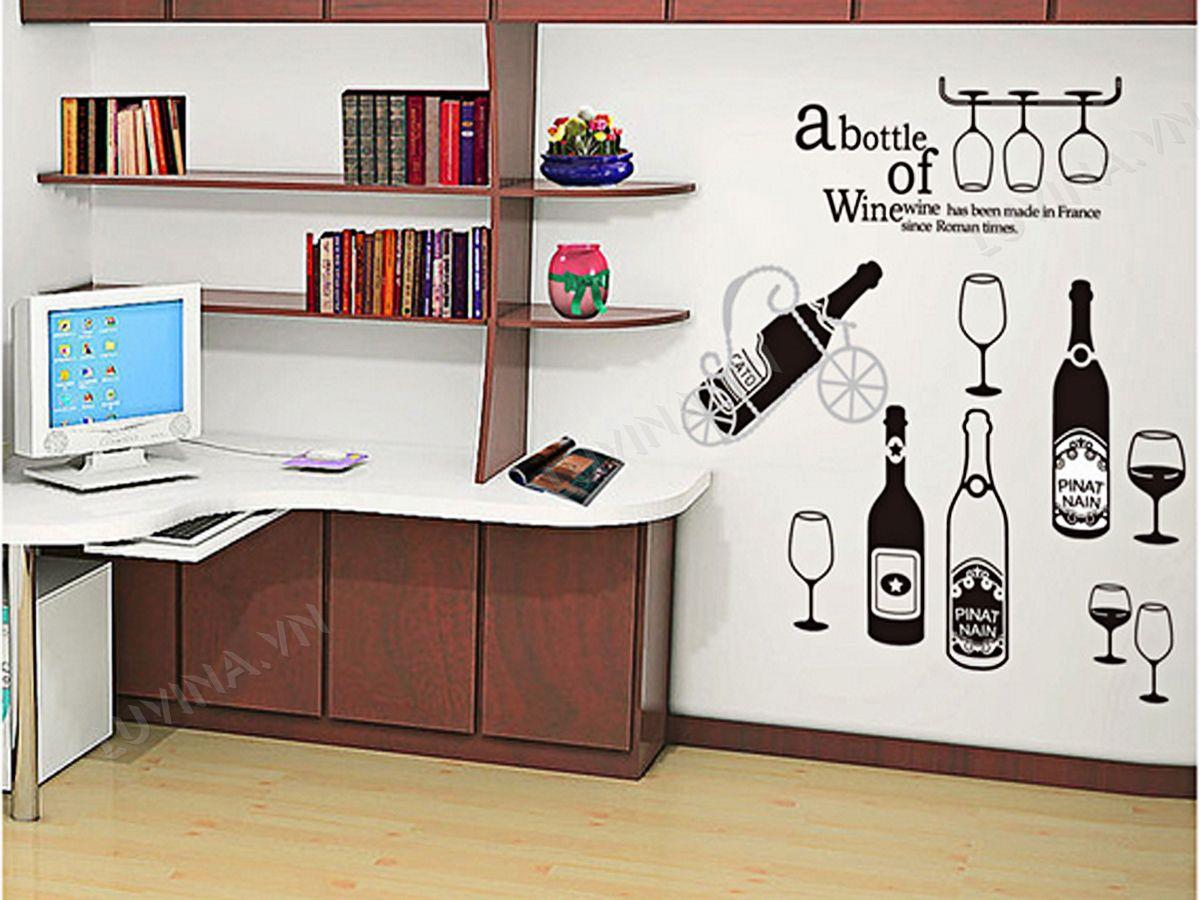 DECAL TRANG TRÍ KỆ RƯỢU