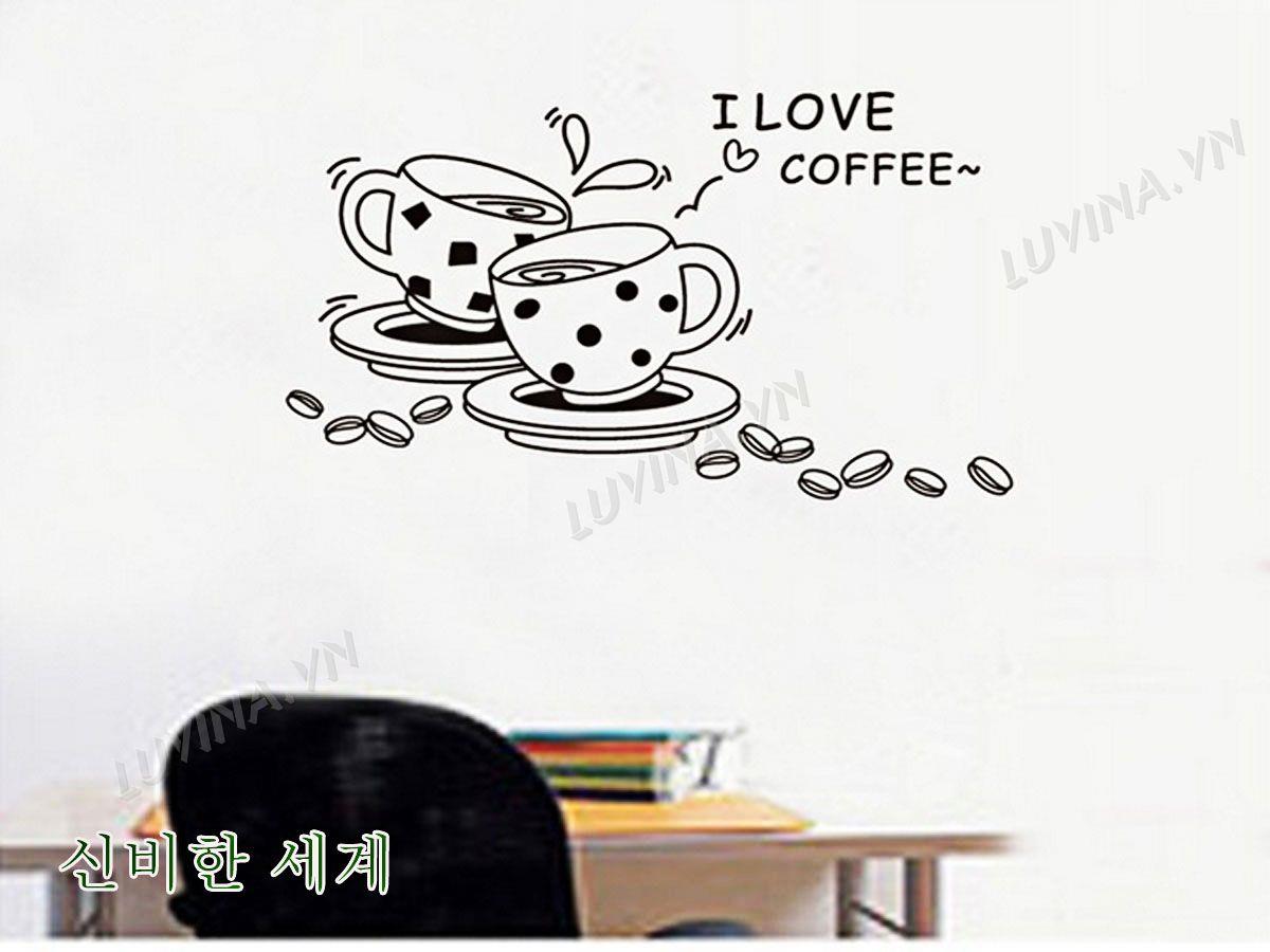 DECAL TRANG TRÍ LY CAFE