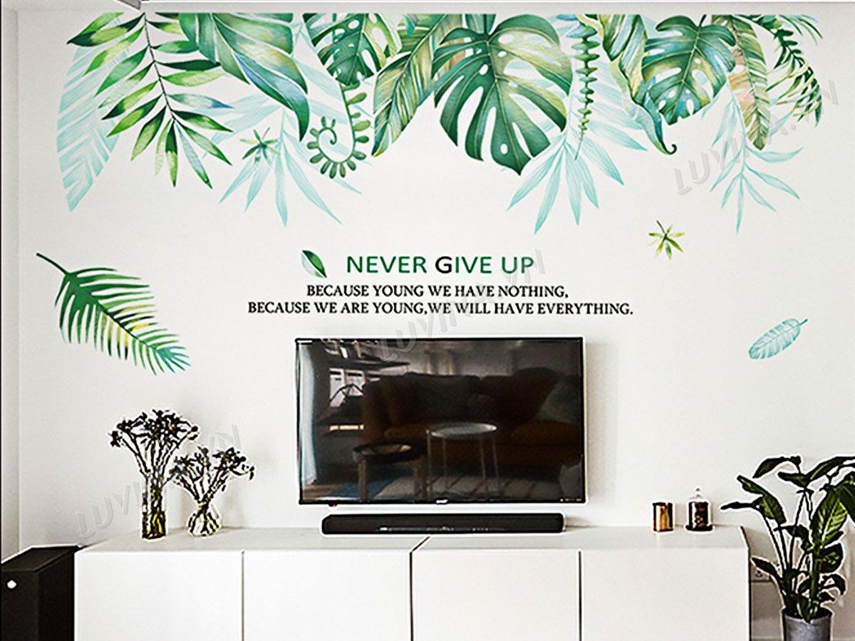 DECAL HÀN QUỐC TÁN LÁ CÂY XANH