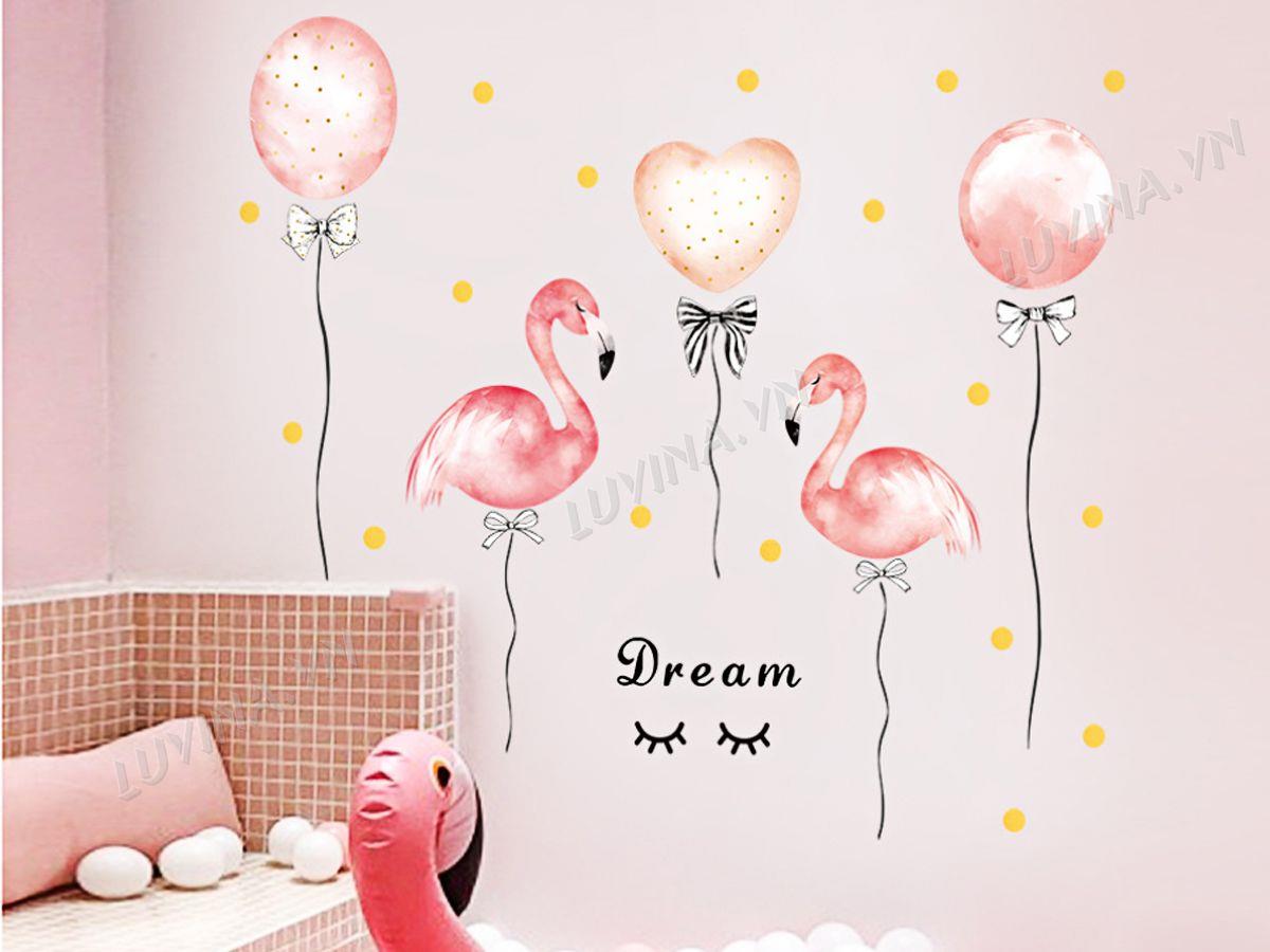 DECAL HÀN QUỐC HẠC HỒNG TÌNH YÊU