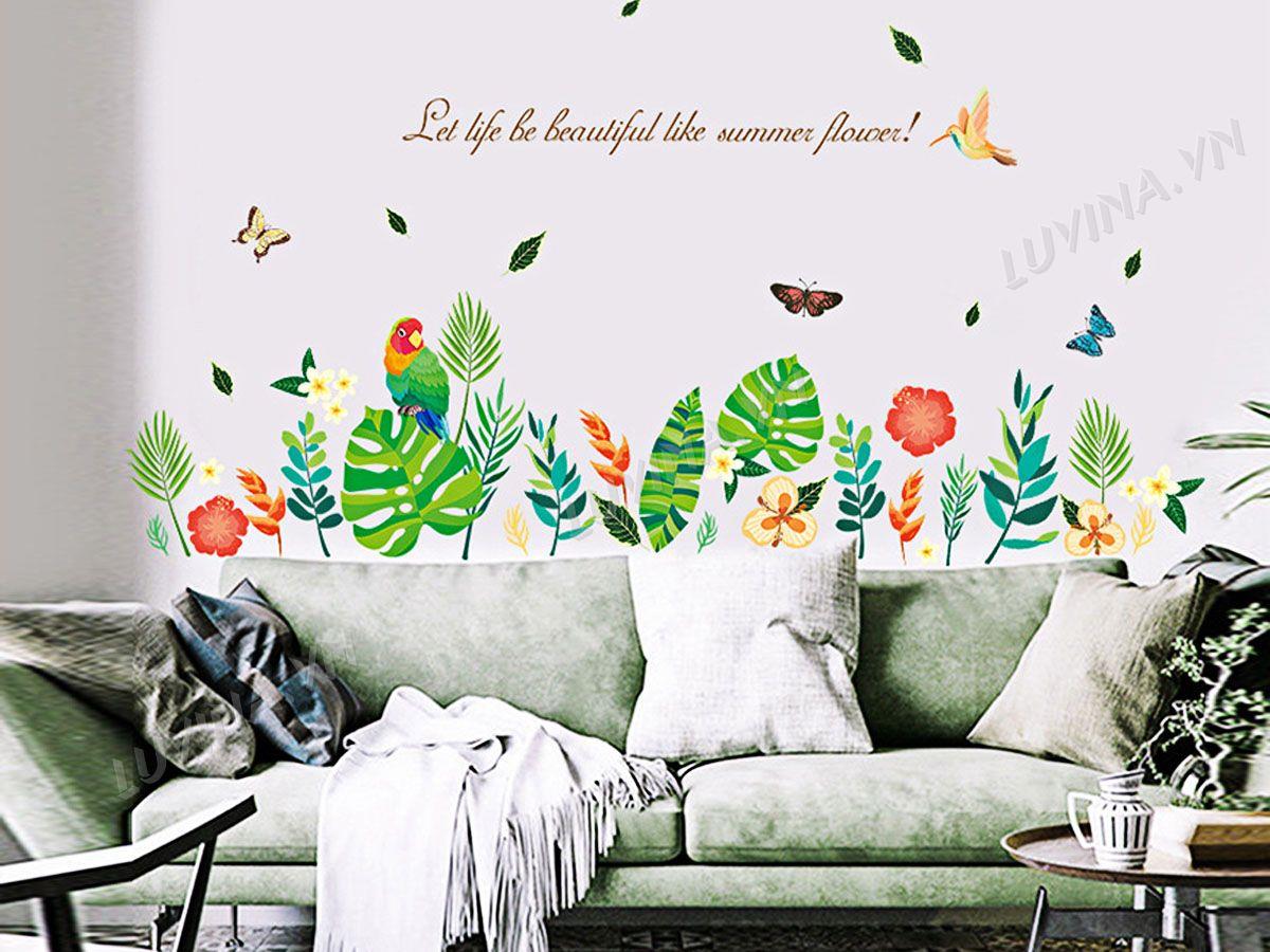 DECAL LÁ CÂY SẮC MÀU