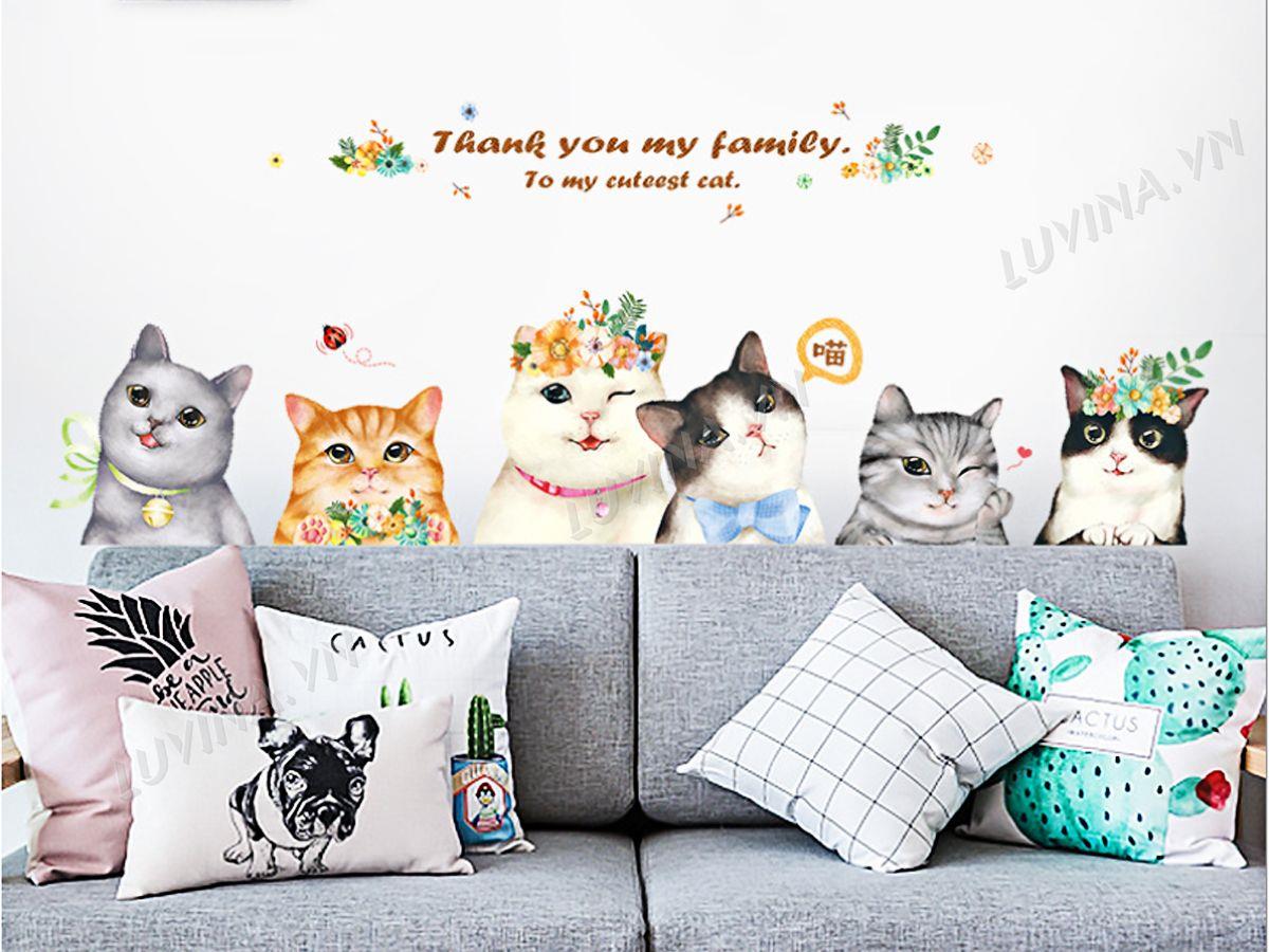 DECAL GIA ĐÌNH MÈO