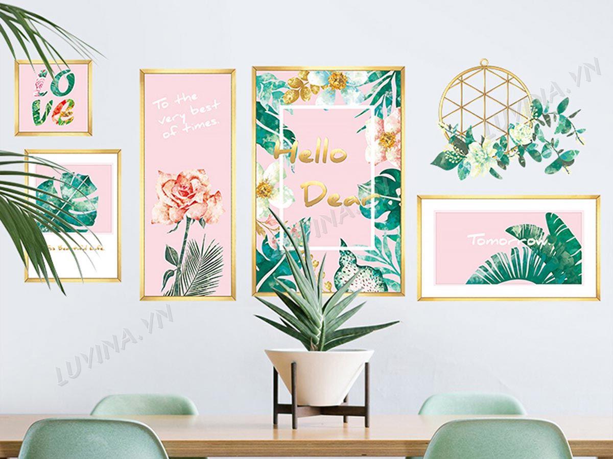 DECAL KHUNG ẢNH HỒNG