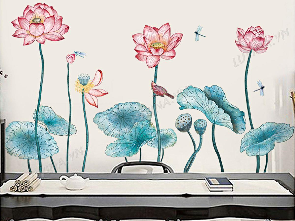 DECAL HOA SEN THẲNG MỚI