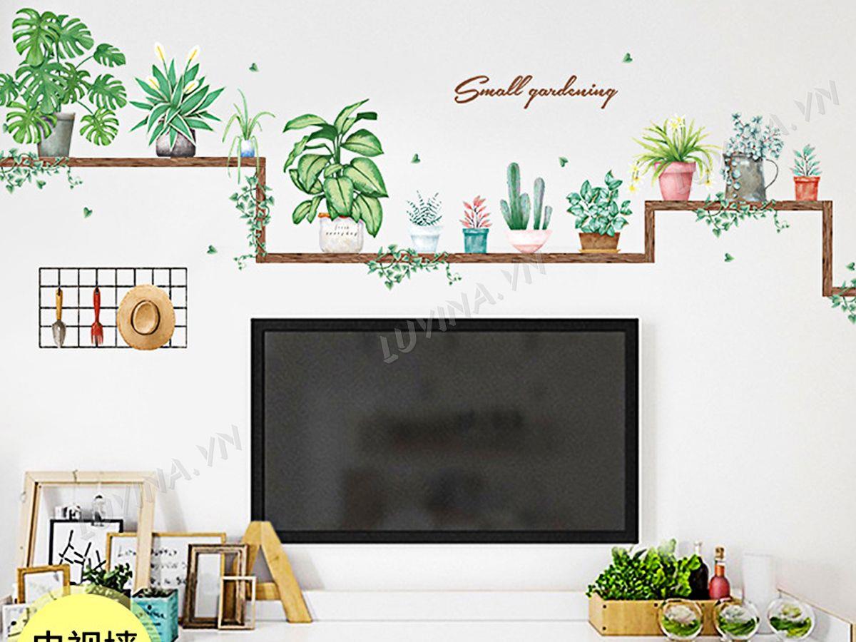 DECAL TRANG TRÍ KỆ CÂY CẢNH