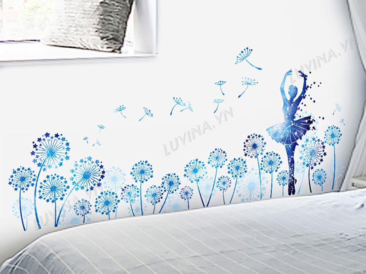 DECAL HÀN QUỐC CÔ GÁI BA LÊ XANH