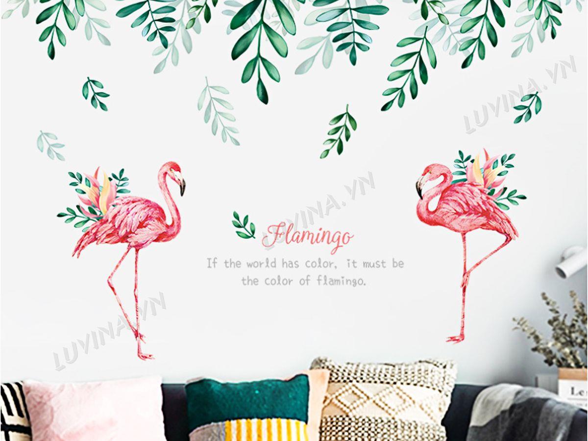 DECAL HÀN QUỐC lÁ NHIỆT ĐỚI HẠC HỒNG