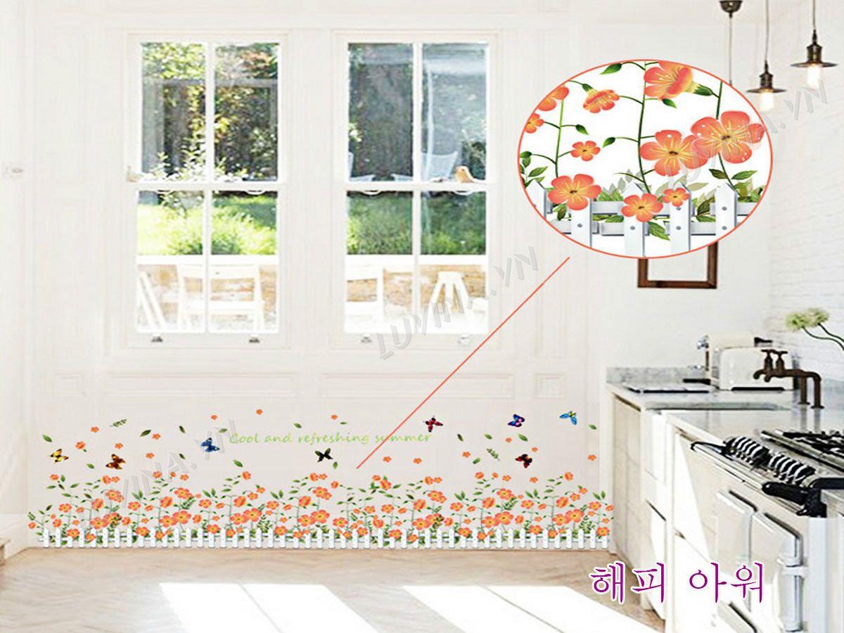 DECAL TRANG TRÍ CHÂN HOA LI TI