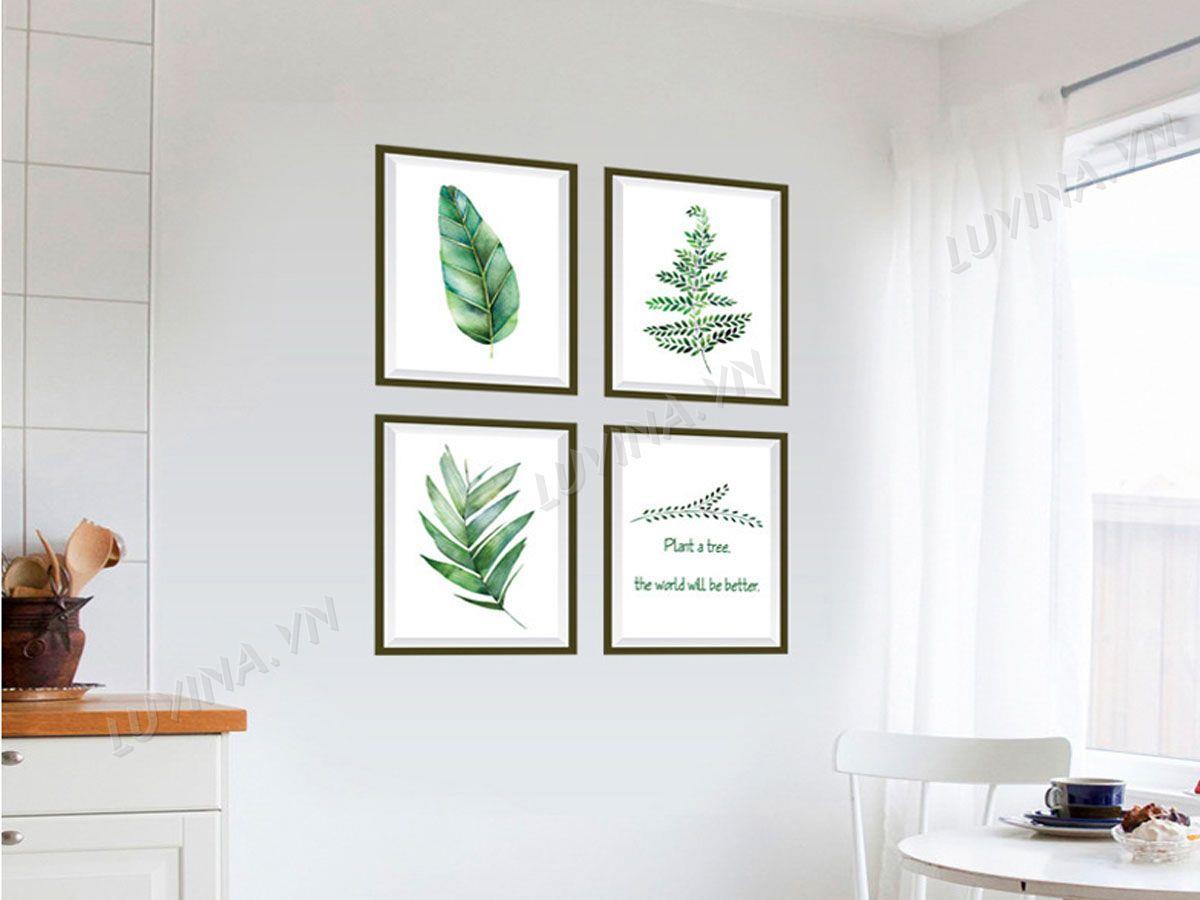 DECAL TRANG TRÍ 4 LÁ NHIỆT ĐỚI