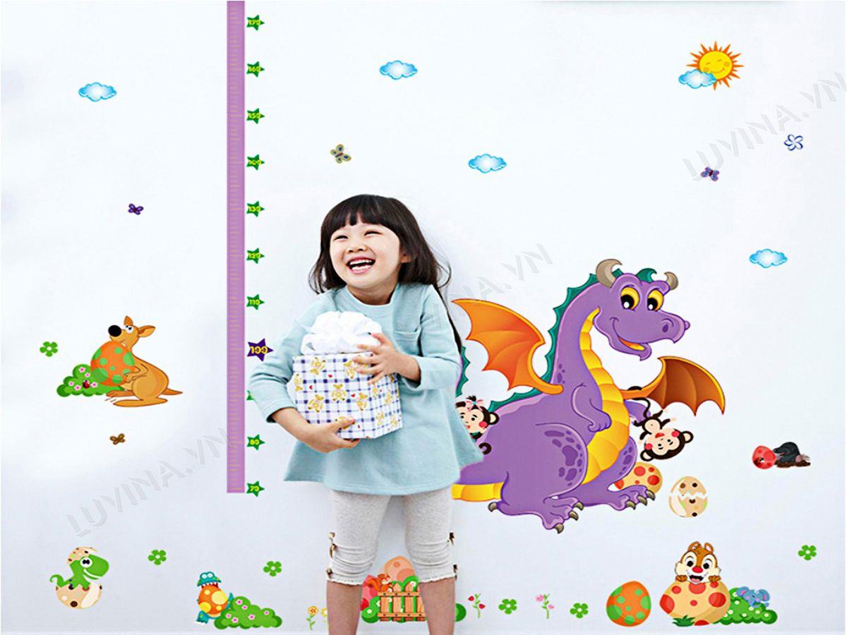 DECAL TRANG TRÍ THƯỚC ĐO KHỦNG LONG