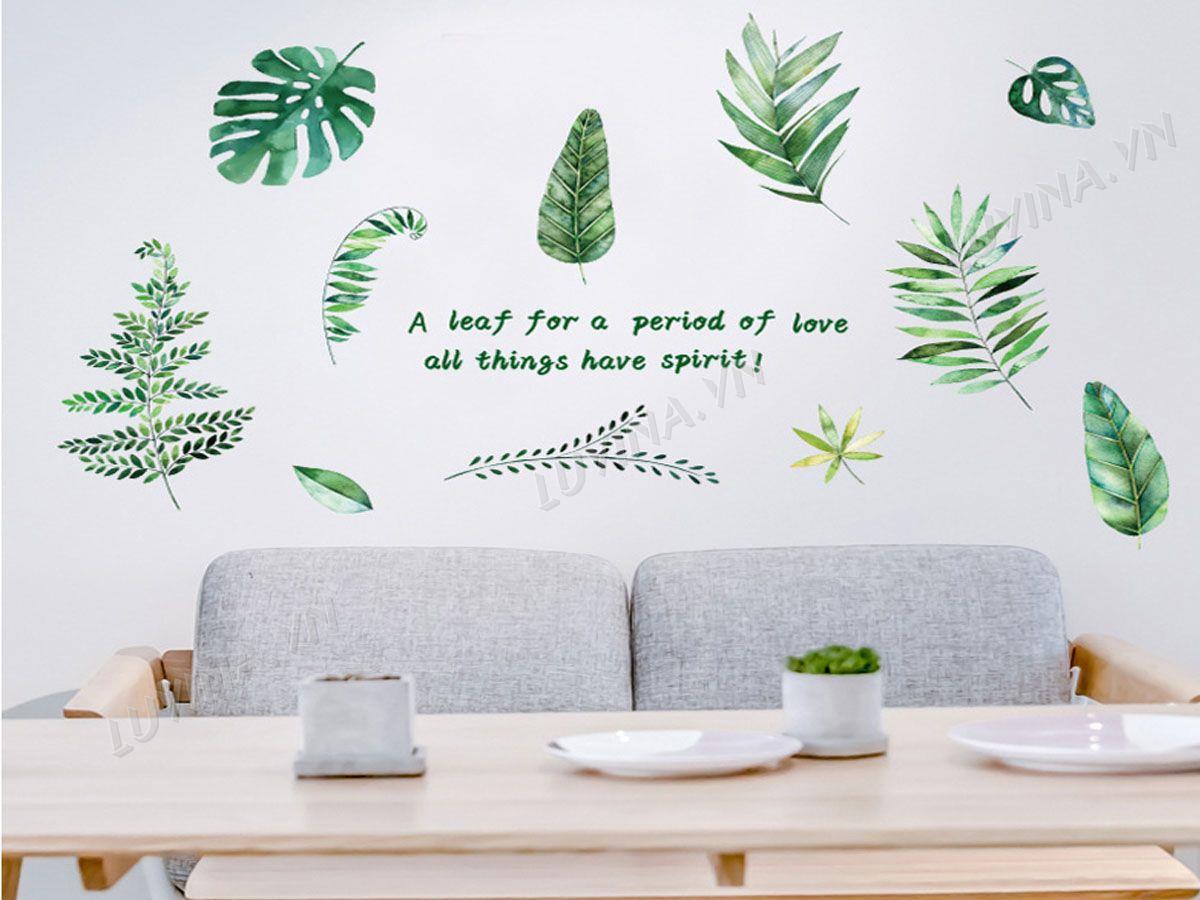 DECAL TRANG TRÍ LÁ NHIỆT ĐỚI