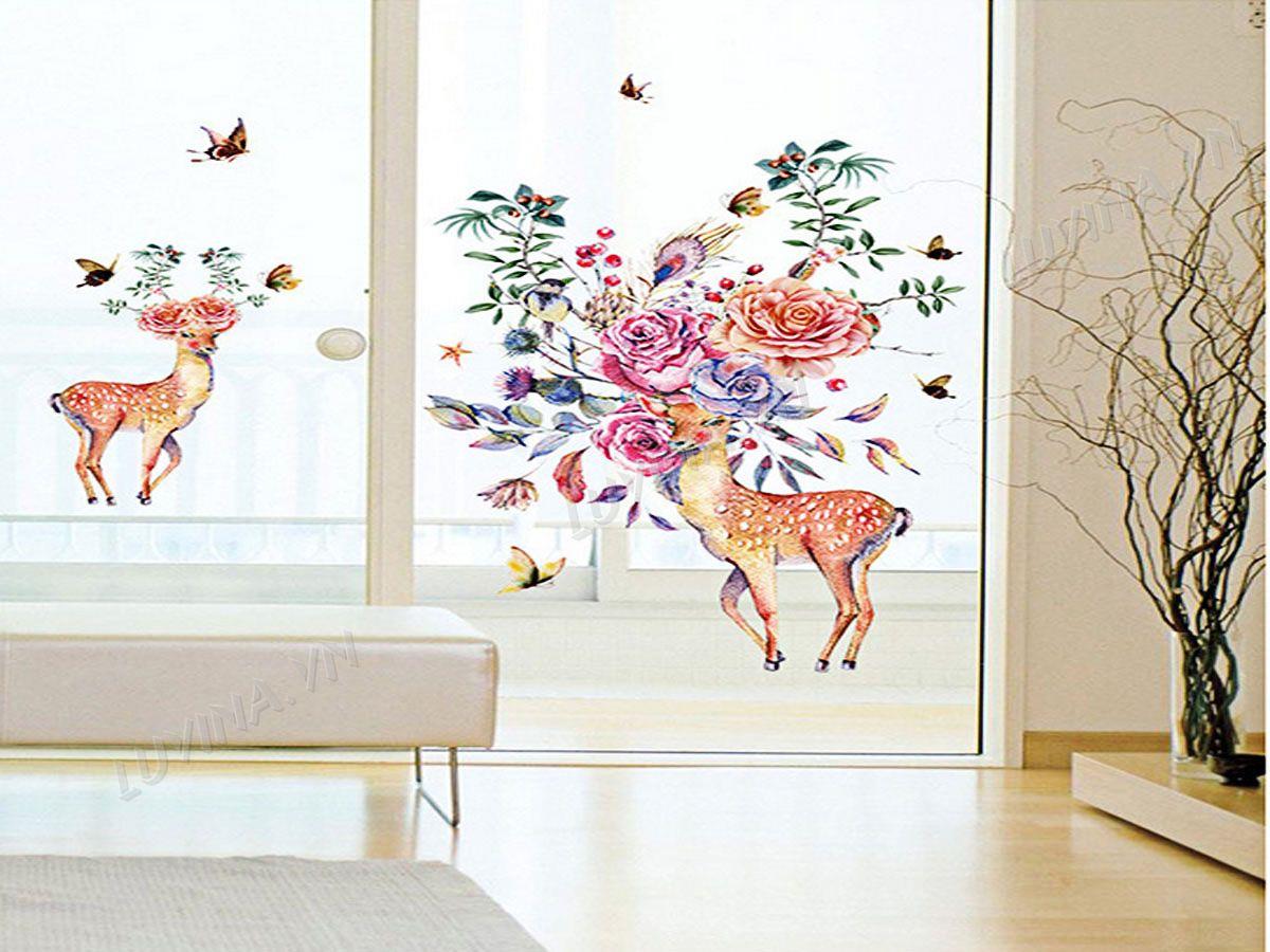 DECAL TRANG TRÍ HƯƠU HOA