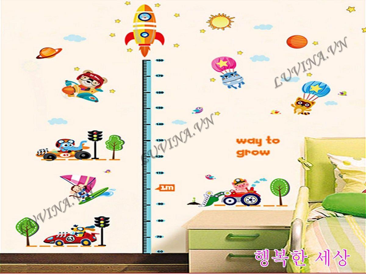 DECAL TRANG TRÍ THƯỚC ĐO GROW UP