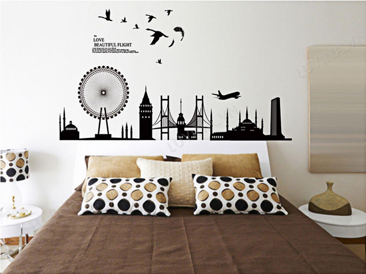 DECAL TRANG TRÍ THÀNH PHỐ VÒNG QUAY ĐEN