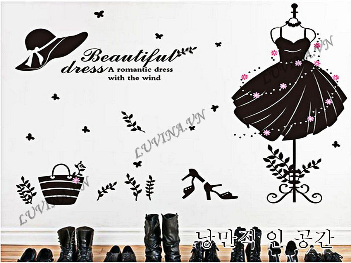 DECAL TRANG TRÍ VÁY ĐEN