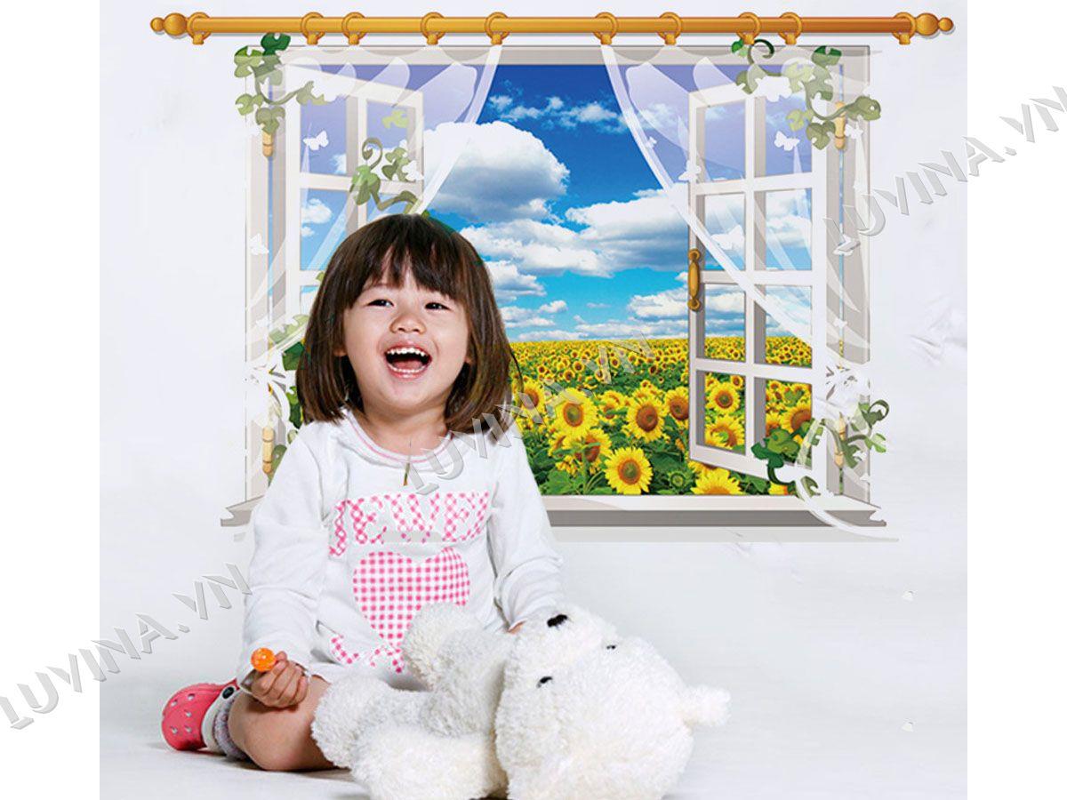 DECAL TRANG TRÍ CỬA SỔ HOA HƯỚNG DƯƠNG