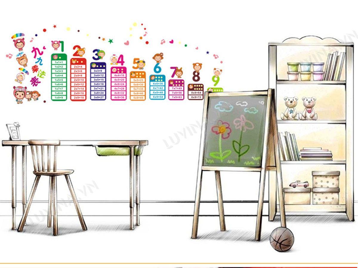 DECAL TRANG TRÍ BẢNG CỬU CHƯƠNG