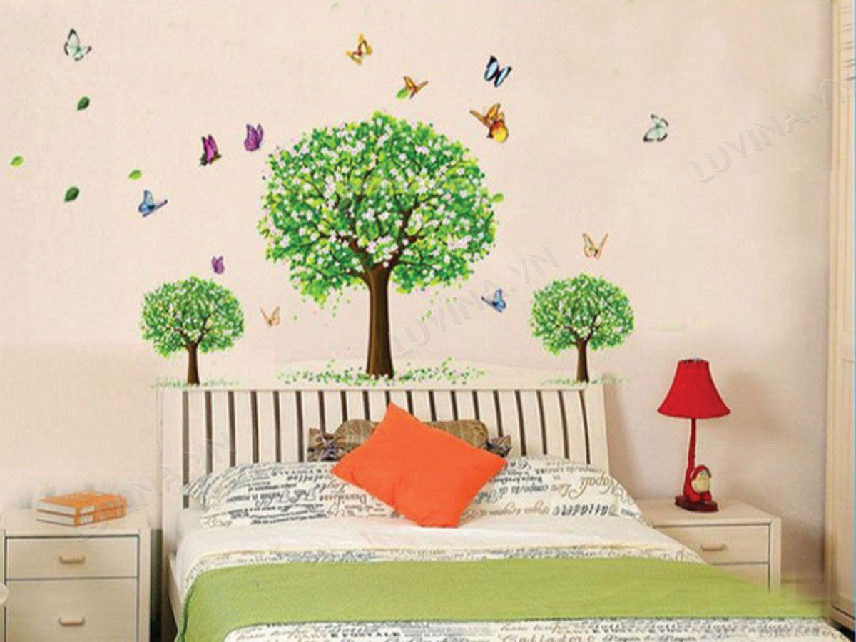 DECAL TRANG TRÍ BA CÂY XANH