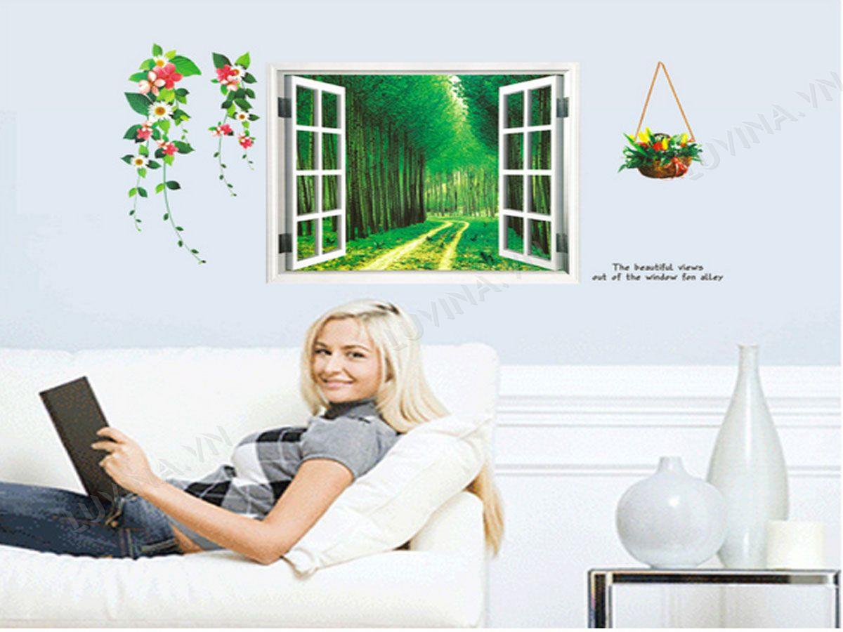 DECAL TRANG TRÍ CỬA SỔ RỪNG
